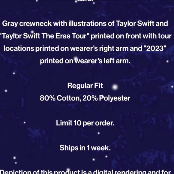 New Taylor Swift Eras Tour crewneck sweatshirt XL - Picture 12 of 13